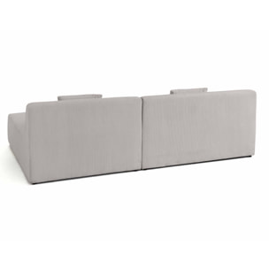 Onyx - canapé modulable d'angle réversible 4 places - en velours côtelé - Gris clair
