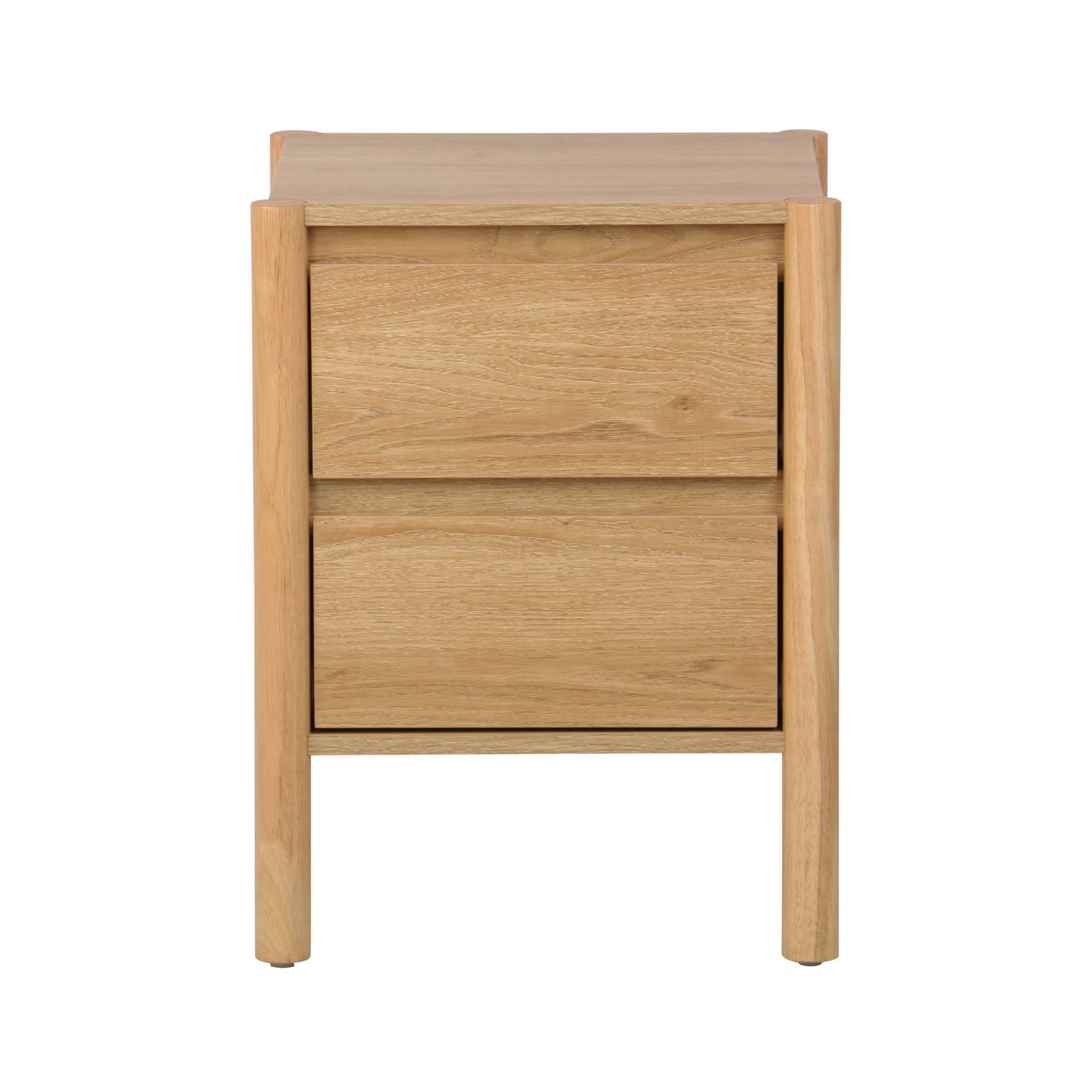 Table de chevet décor bois 2 tiroirs naturel - 42 x 42 x 55 cm - Harmony