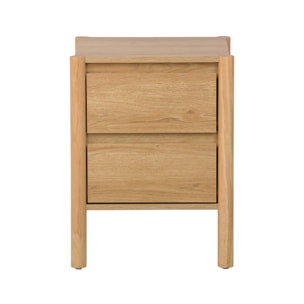 Table de chevet décor bois 2 tiroirs naturel - 42 x 42 x 55 cm - Harmony