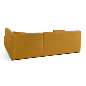 Onyx - canapé modulable d'angle droit - 5 places - en velours côtelé - Jaune