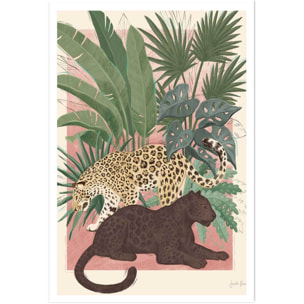 Poster black and white panthers Affiche seule