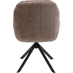 Chaise avec accoudoirs pivotante Molly taupe Kare Design