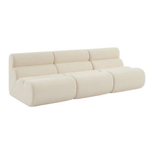 Lot de 3 chauffeuses bouclette texturée blanc 1 place - L 81 x P 99 x H 75cm - Nova