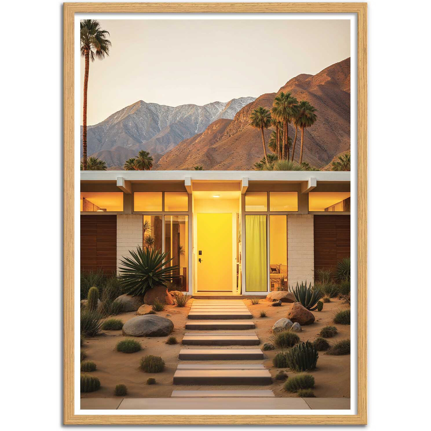 Affiche - Palm Springs Mid-century sunset - Philippe Hugonnard