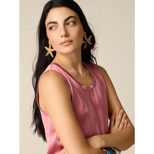 Oltre - Top in raso misto viscosa - Rosa