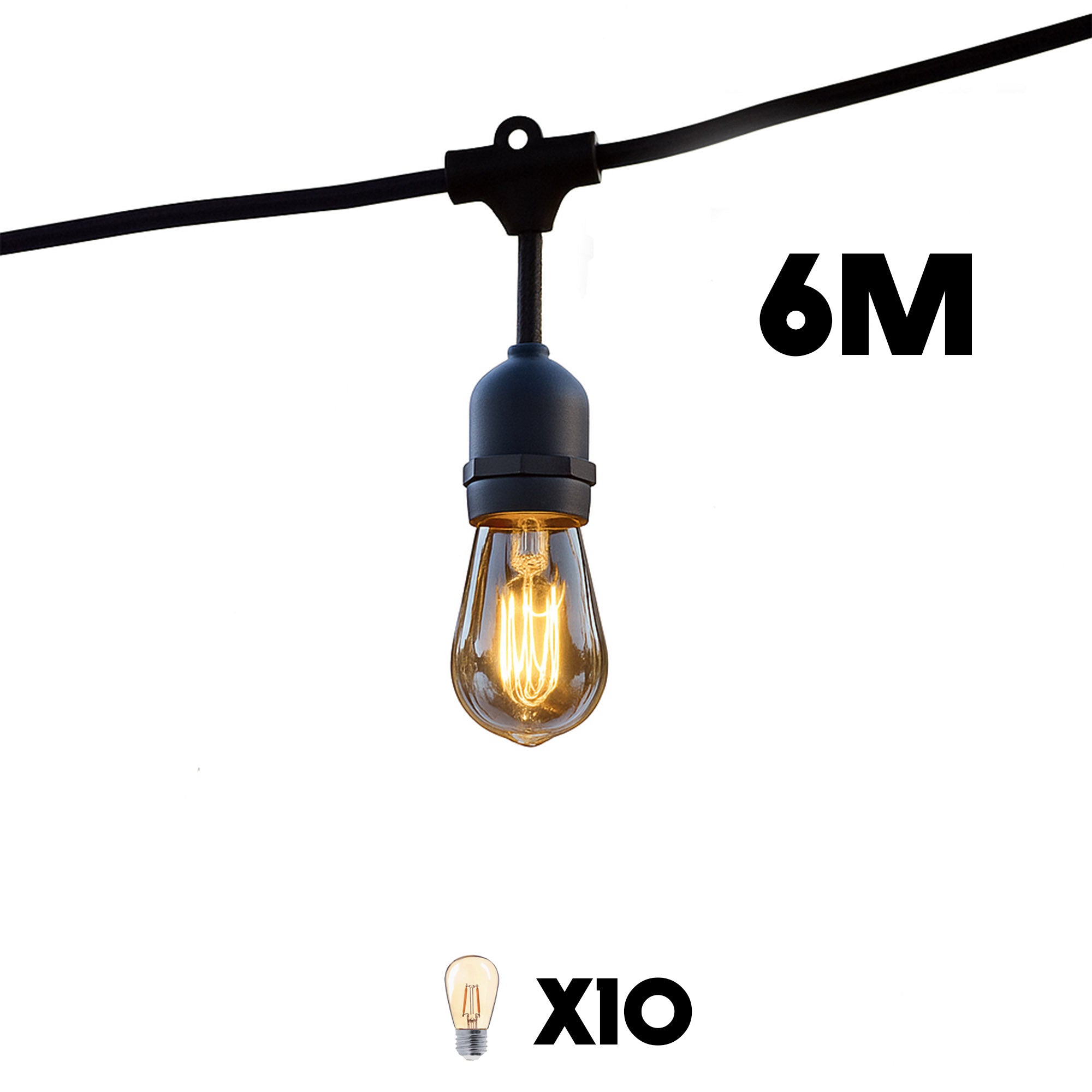 Guirlande filaire LED MAFY 10 ampoules 6M