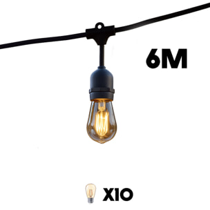 Guirlande filaire LED MAFY 10 ampoules 6M