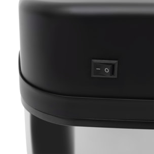 Cubo de Basura Automático 20L Papelera de Cocina de Acero Inoxidable con Sensor Infrarrojo Apertura Automática Cubo Interior Extraíble y Asa 33x25x42,5 cm Plata y Negro