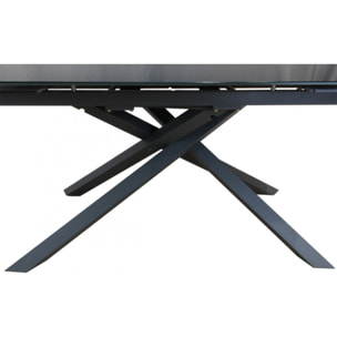 Table extensible plateau en verre gris 160/240 cm - TWIST