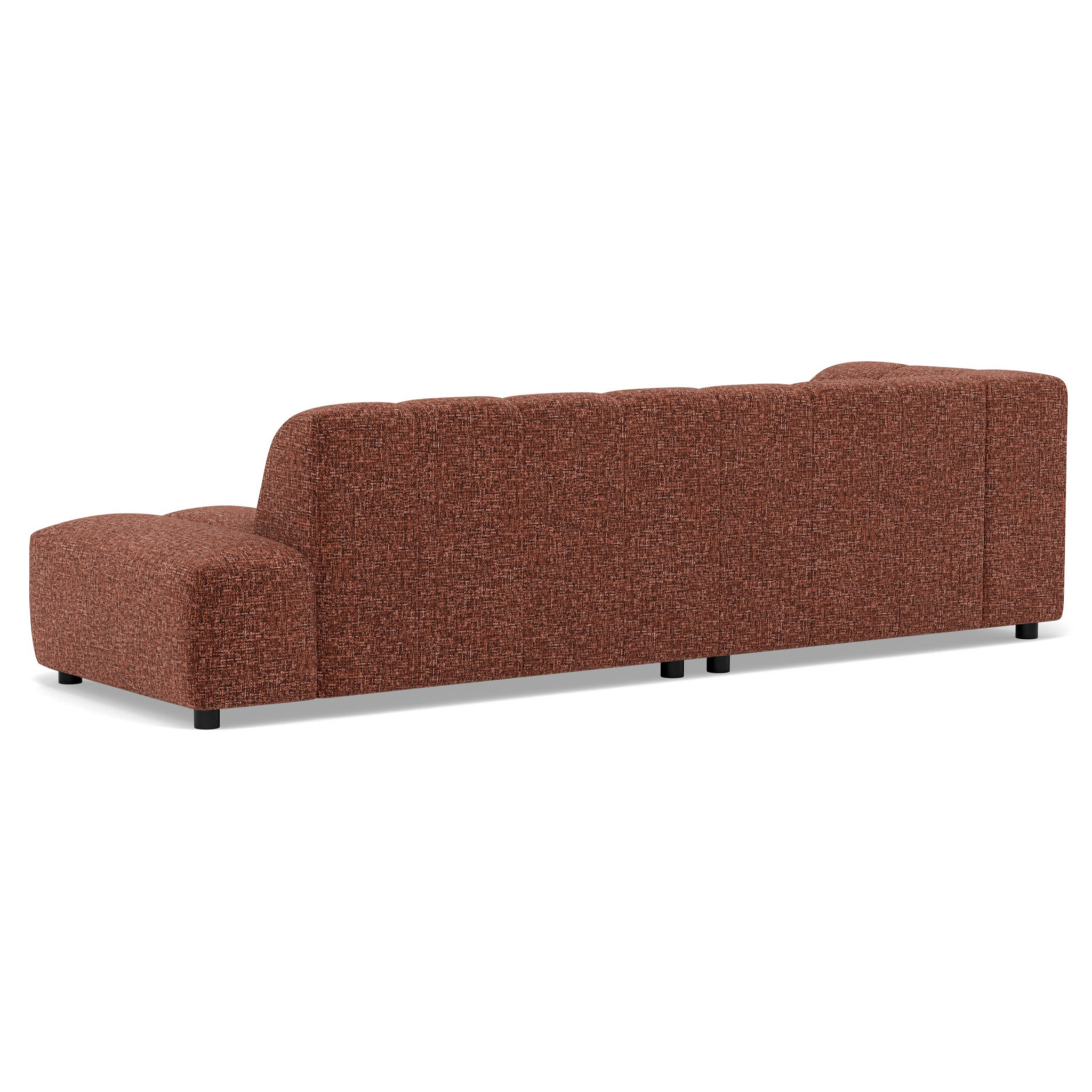 Curtis - canapé d'angle gauche 4 places sans accoudoir en tissu texturé - Terracotta