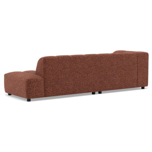 Curtis - canapé d'angle gauche 4 places sans accoudoir en tissu texturé - Terracotta
