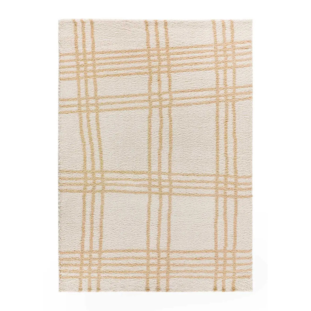 HELIA Alfombra shaggy de estilo nórdico en tonos beige, varias medidas disponibles