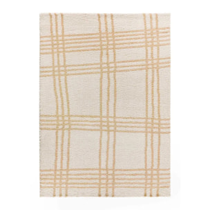 HELIA Alfombra shaggy de estilo nórdico en tonos beige, varias medidas disponibles