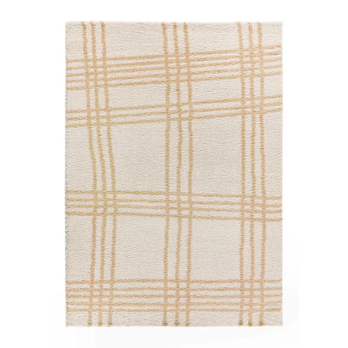 HELIA Alfombra shaggy de estilo nórdico en tonos beige, varias medidas disponibles