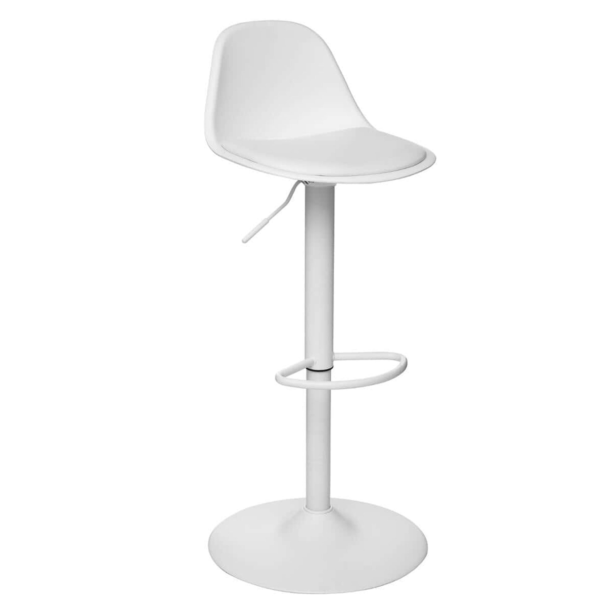 Silla de bar regulable en altura color blanco |D. 45 x H. 103 cm