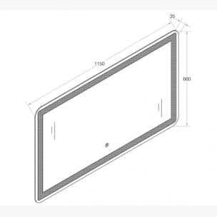 Miroir salle de bain lumineux 115 x 66 cm