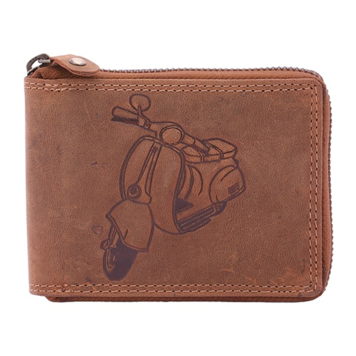 Portafoglio uomo in vera pelle - Modello False - Casual - 9.5 x 12.5 x 2.5 cm