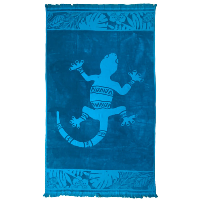 Serviette de plage L éponge velours Jacquard ciselée - Kariba - 340g/m²