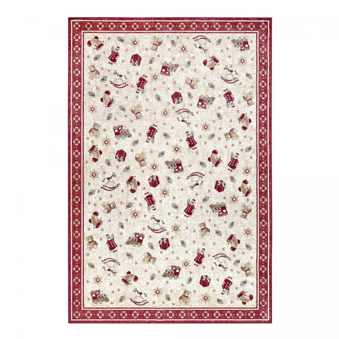 Tapis salon ou chambre enfant,  motif fêtes de SANTA 1, kilim original, entretien facile