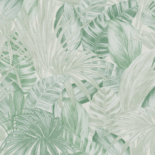 Papier peint tropical jungle - Vert tilleul