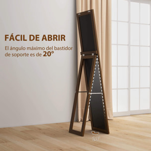 Espejo de Pie Cuerpo Entero 157x37 cm, Espejo de Cuerpo Entero con Soporte, 3 Formas de Uso, Independiente, Montaje Pared y Apoyado, para Salón, Entrada, Dormitorio