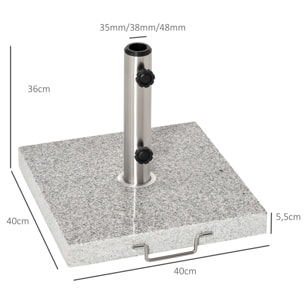 Base Sombrilla Universal con Dos Ruedas 42x42x36cm Gris