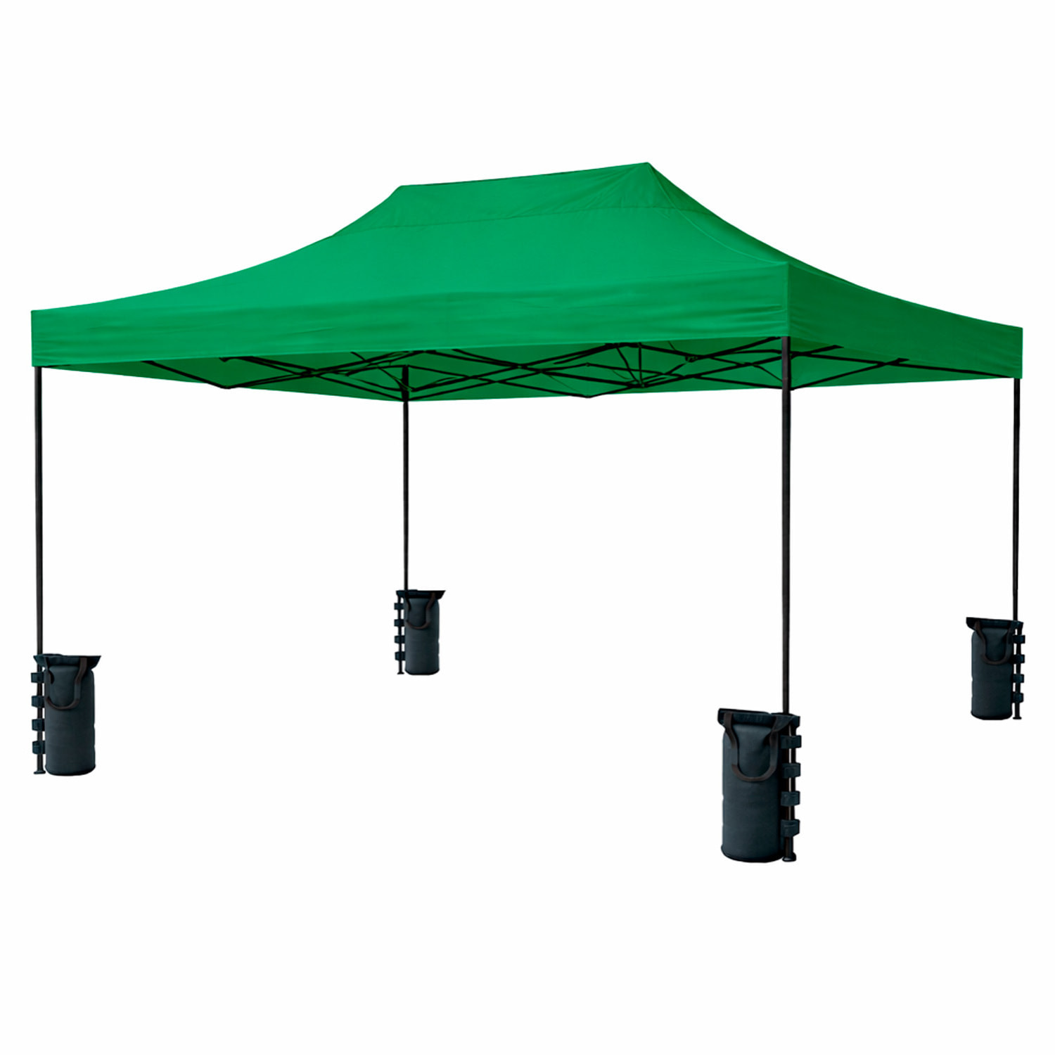Gazebo Professionale 3x4.5 M Richiudibile Automatico In Acciaio E Telo Oxford 1200D PVC Impermeabile Anti UV Struttura a Fisarmonica con Sacche Verde