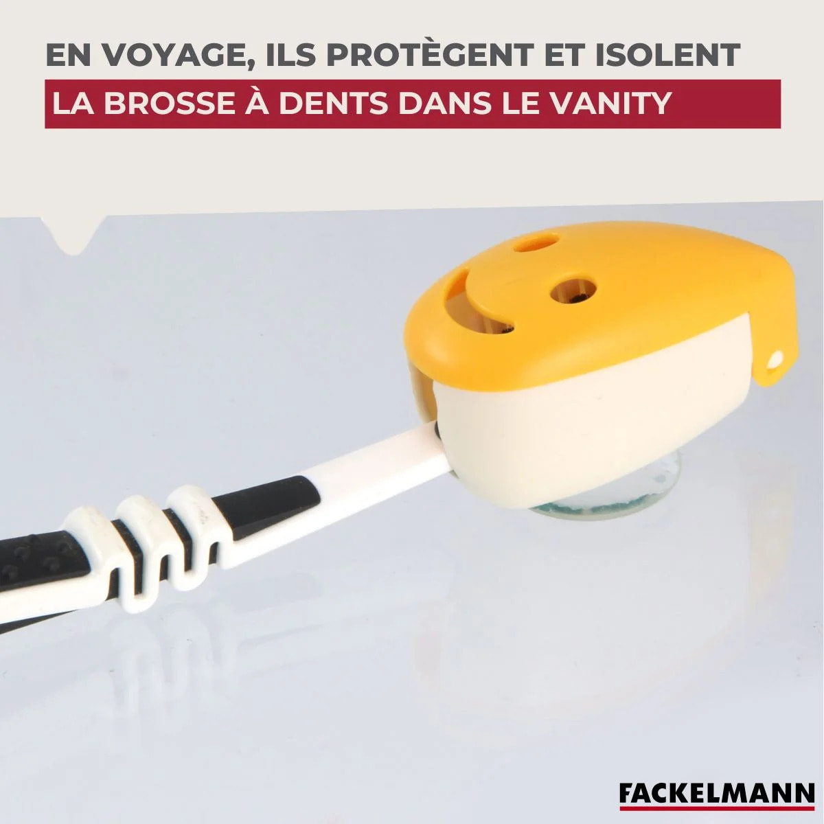 2 étuis de Protection pour Tête de Brosse à Dents Fackelmann Tecno