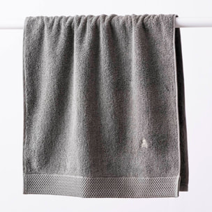 Juego de toallas nidus (30x50cm + 50x100cm + 90x150cm) 100% algodón en color verde agave con logo bordado scalpers home