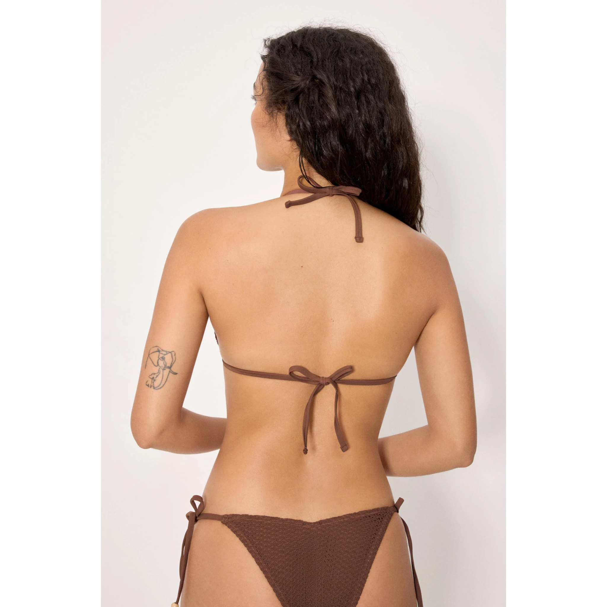 Top bikini a triangolo Marrone