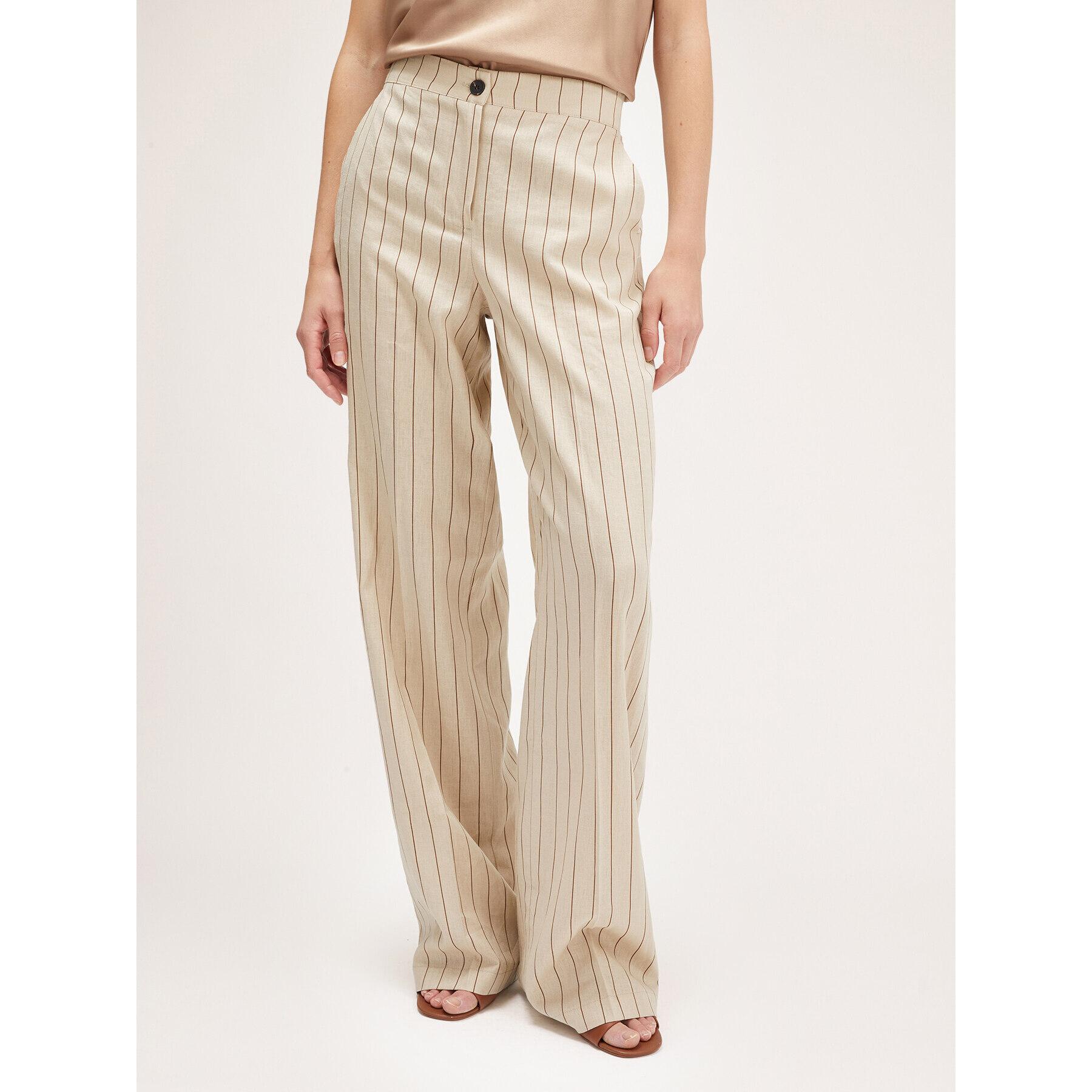 Motivi - Pantaloni palazzo gessati - Beige