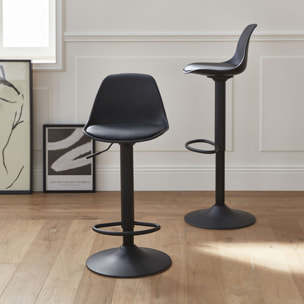 Tabouret de bar réglable simili cuir 61,5/83,5cm (lot de 2) NOAH