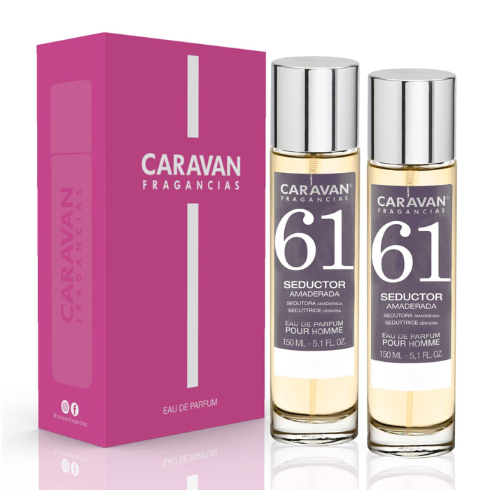 Caravan fragancias - caja de regalo con 2 perfumes nº61 de 150 ml, para hombre