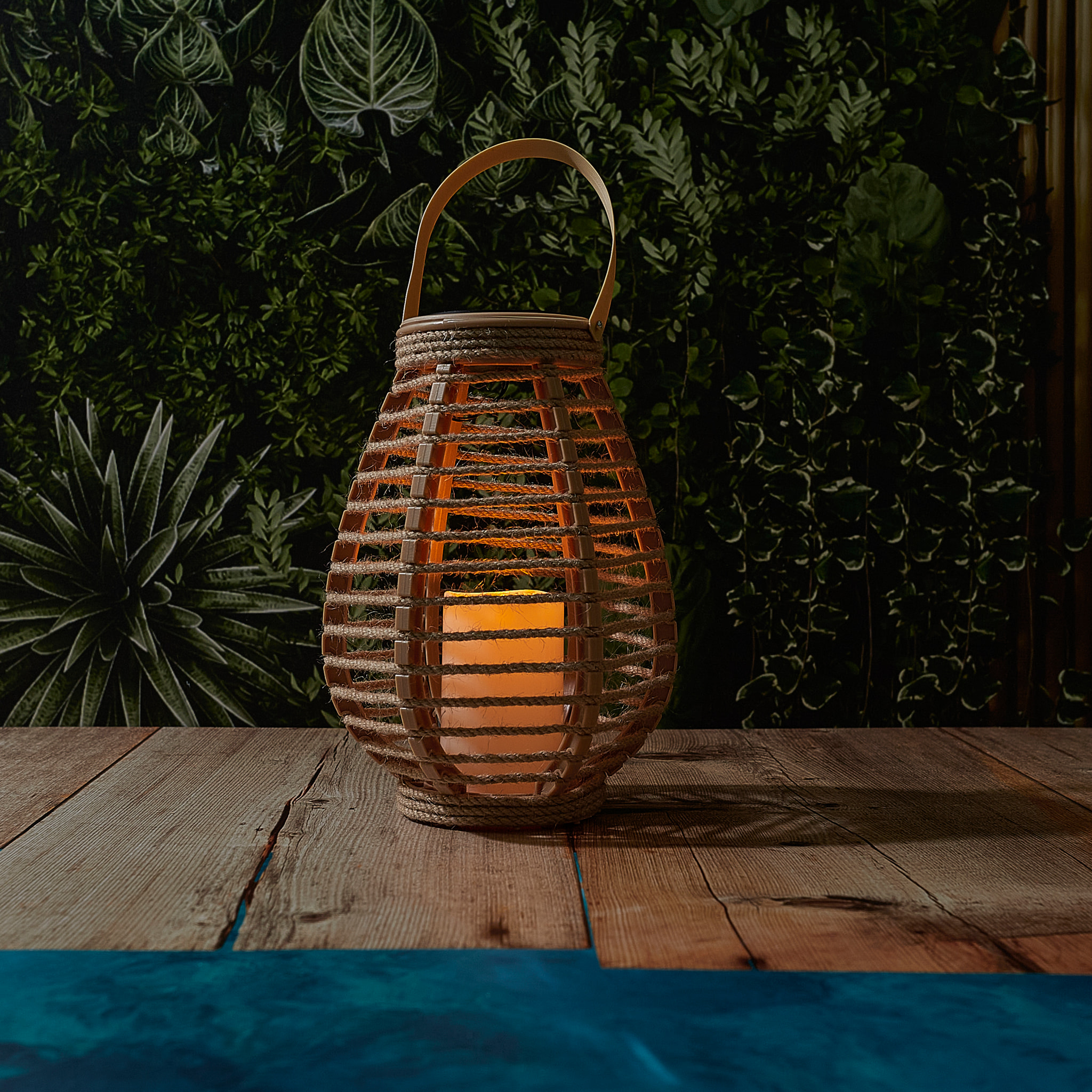 Lanterne Solaire Effet Bougie H26.5cm