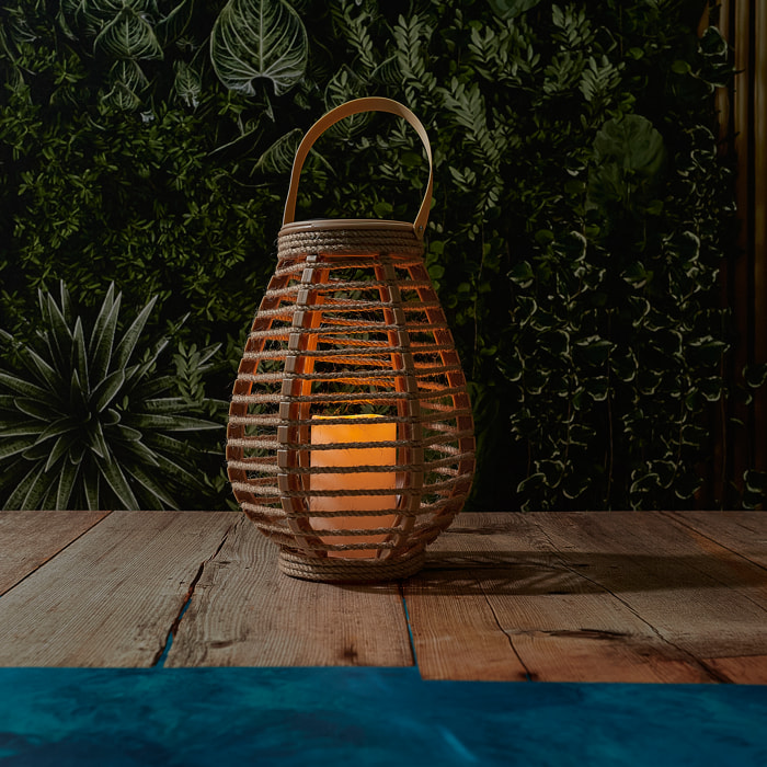 Lanterne Solaire Effet Bougie H26.5cm