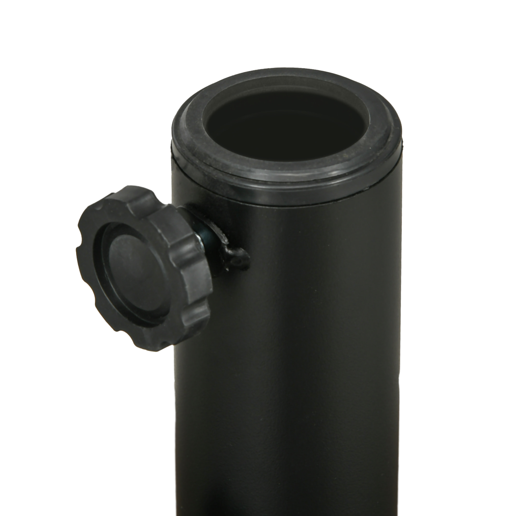 Base de Sombrilla Redondo Soporte para Parasol Rellenable de Agua 22 kg y Arena 29 kg para Poste de Parasol de Ø38/48 mm Superficie de Imitación de Ratán Ø51x36 cm Negro