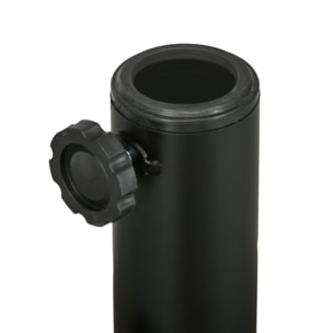 Base de Sombrilla Redondo Soporte para Parasol Rellenable de Agua 22 kg y Arena 29 kg para Poste de Parasol de Ø38/48 mm Superficie de Imitación de Ratán Ø51x36 cm Negro