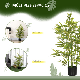 Juego de 2 Plantas Artificiales 90 cm Bambú Artificial con Maceta Plantas Sintéticas para Decoración Hogar Salón Oficina Verde
