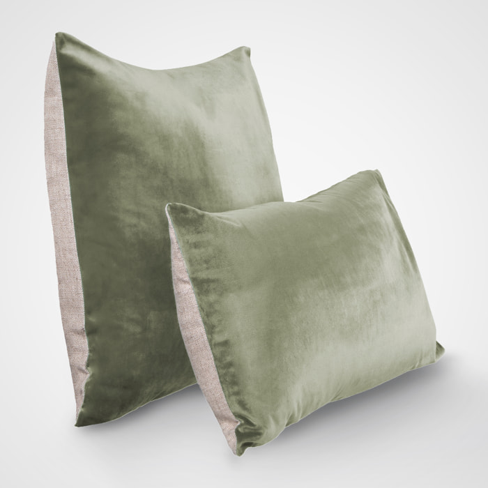 Housse de coussin velours et lin, DOUCEUR VELOURS