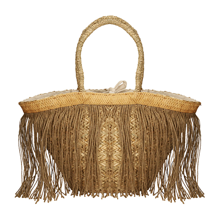 Bolso de paja beige