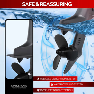 Kundan - Motore Marino Fuoribordo a Benzina 4 Tempi 246cc 9.9 Hp Gambo Lungo per Gommoni Barche da Pesca