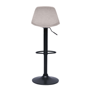 Tabourets de bar design en tissu effet velours texturé beige (lot de 2) STEEVY