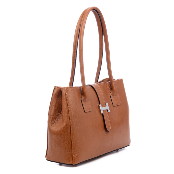 Auditore borsa a spalla donna, pelle autentica Dollaro.