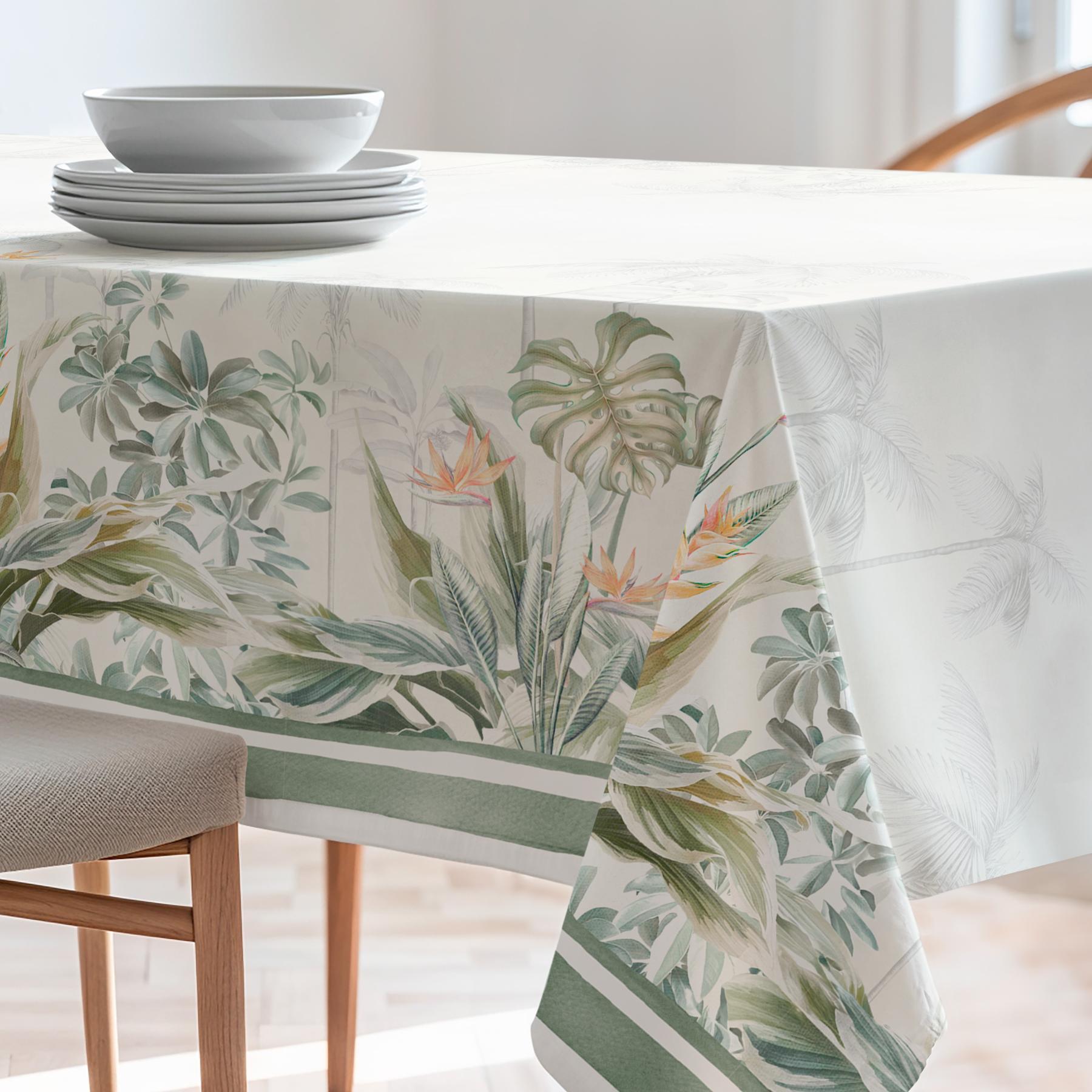 Nappe imprimée anti-tâches DAYANA VERT