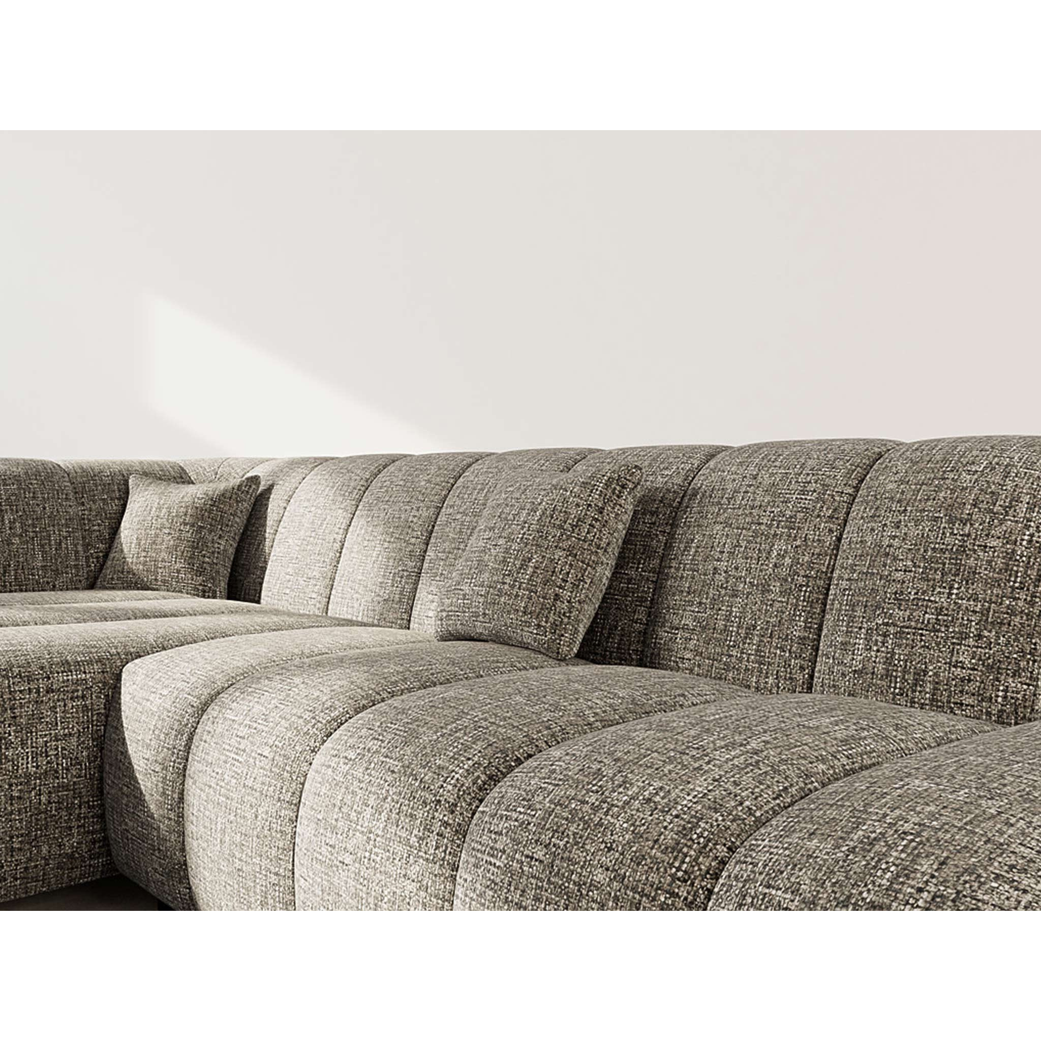 Curtis - canapé d'angle gauche 4 places sans accoudoir en tissu texturé - Vert Olive