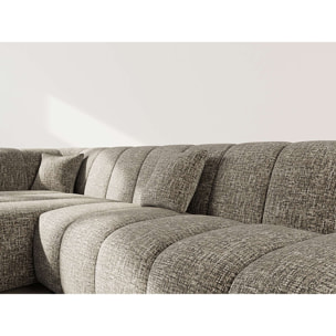 Curtis - canapé d'angle gauche 4 places sans accoudoir en tissu texturé - Vert Olive