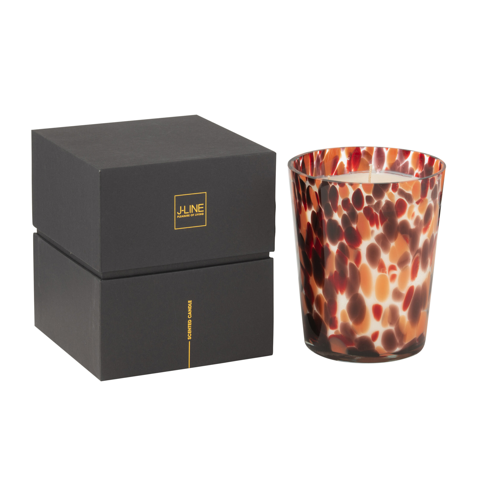 J-Line bougie parfumée Noa - Magnificent Birch - verre -rouge - medium - 68H