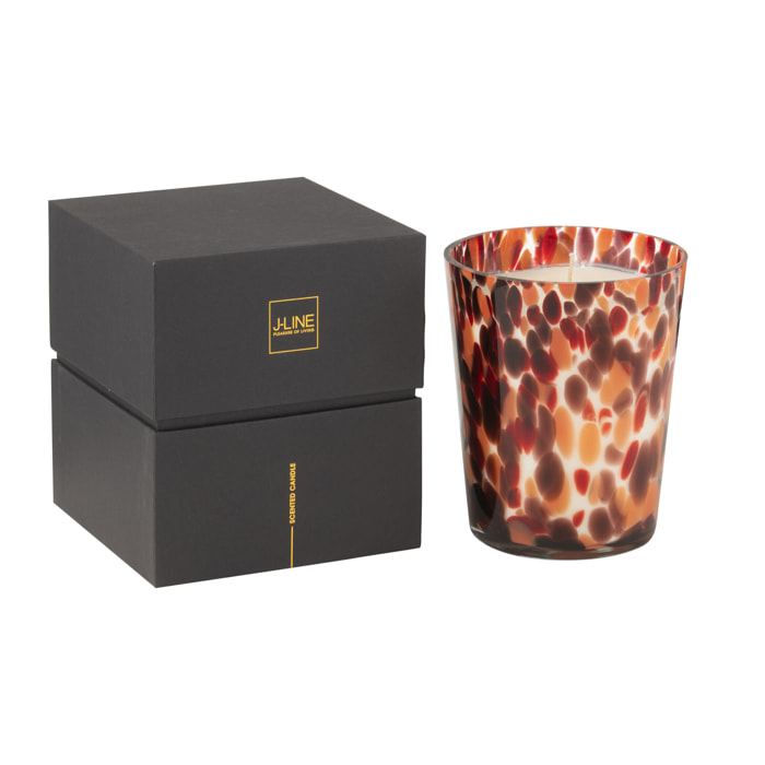 J-Line bougie parfumée Noa - Magnificent Birch - verre -rouge - medium - 68H