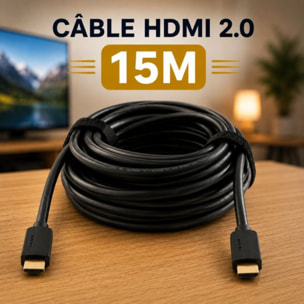 Câble HDMI ESSENTIELB 2.0/18Gbps 15M Noir