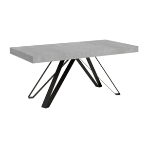 Table extensible 90x180/440 cm Terium gris béton pieds anthracite